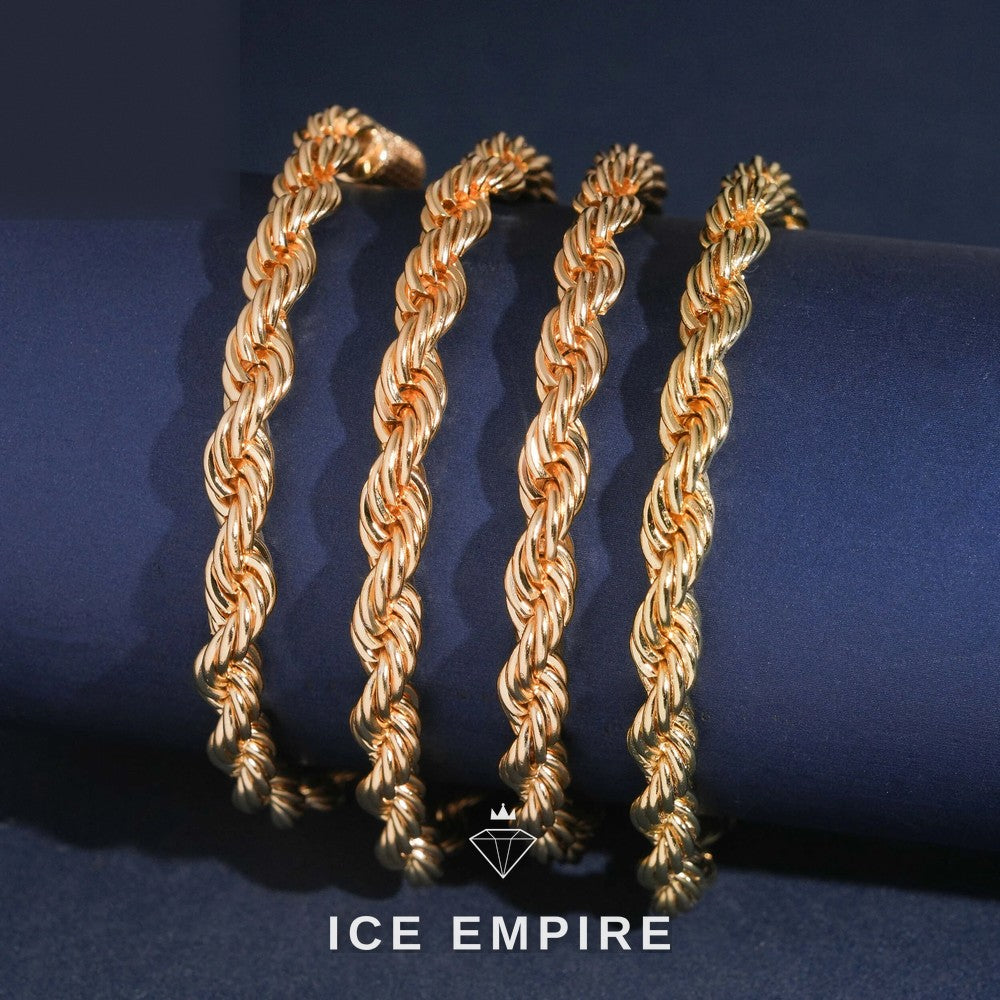 Iced Out Rose Gold Moissanite Rope Chain
