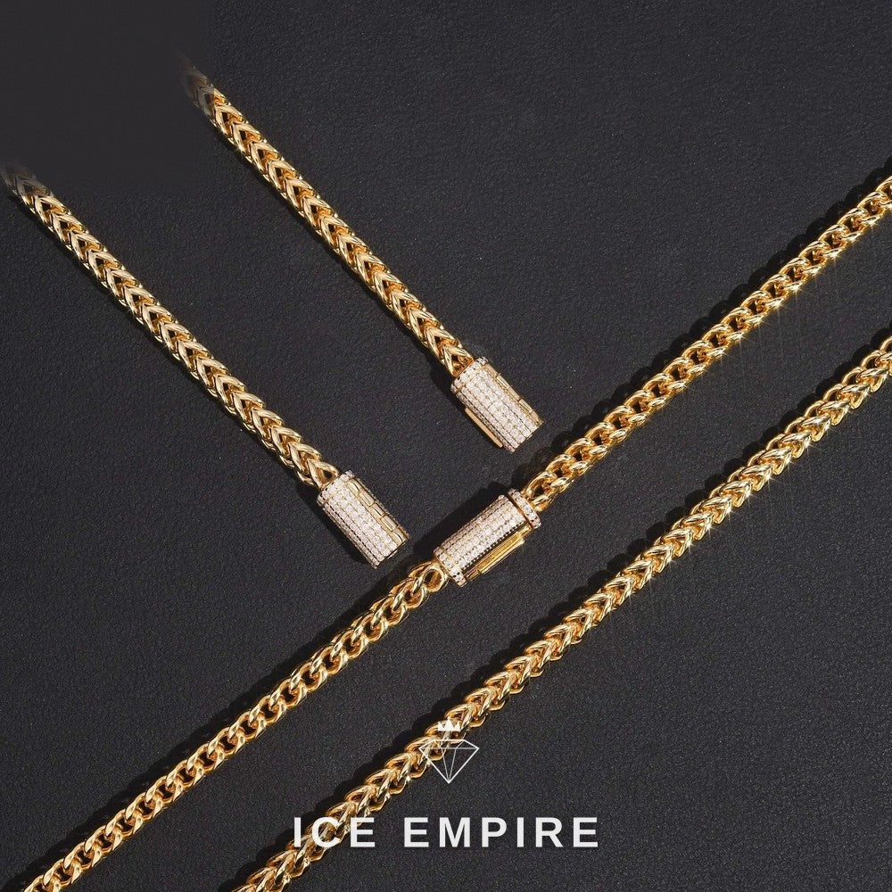 Iced Out Rose Gold Plated Moissanite Cuban Chain