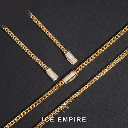 Iced Out Rose Gold Plated Moissanite Cuban Chain