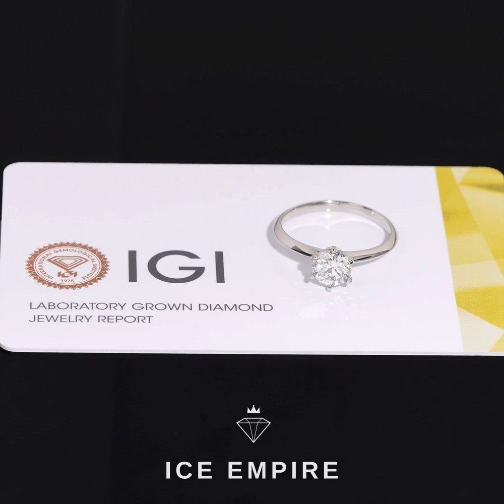Iced Out 925 Silver Lab Grown Diamond Engagement Ring