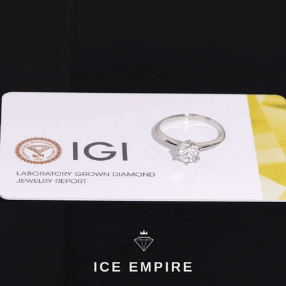 Iced Out 925 Silver Lab Grown Diamond Engagement Ring