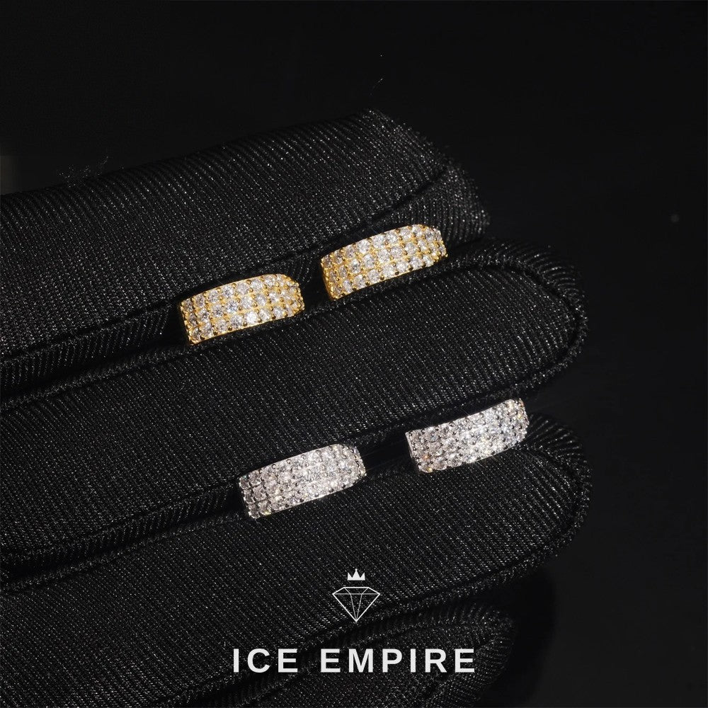 Iced Out 925 Silver Moissanite Hoop Earrings