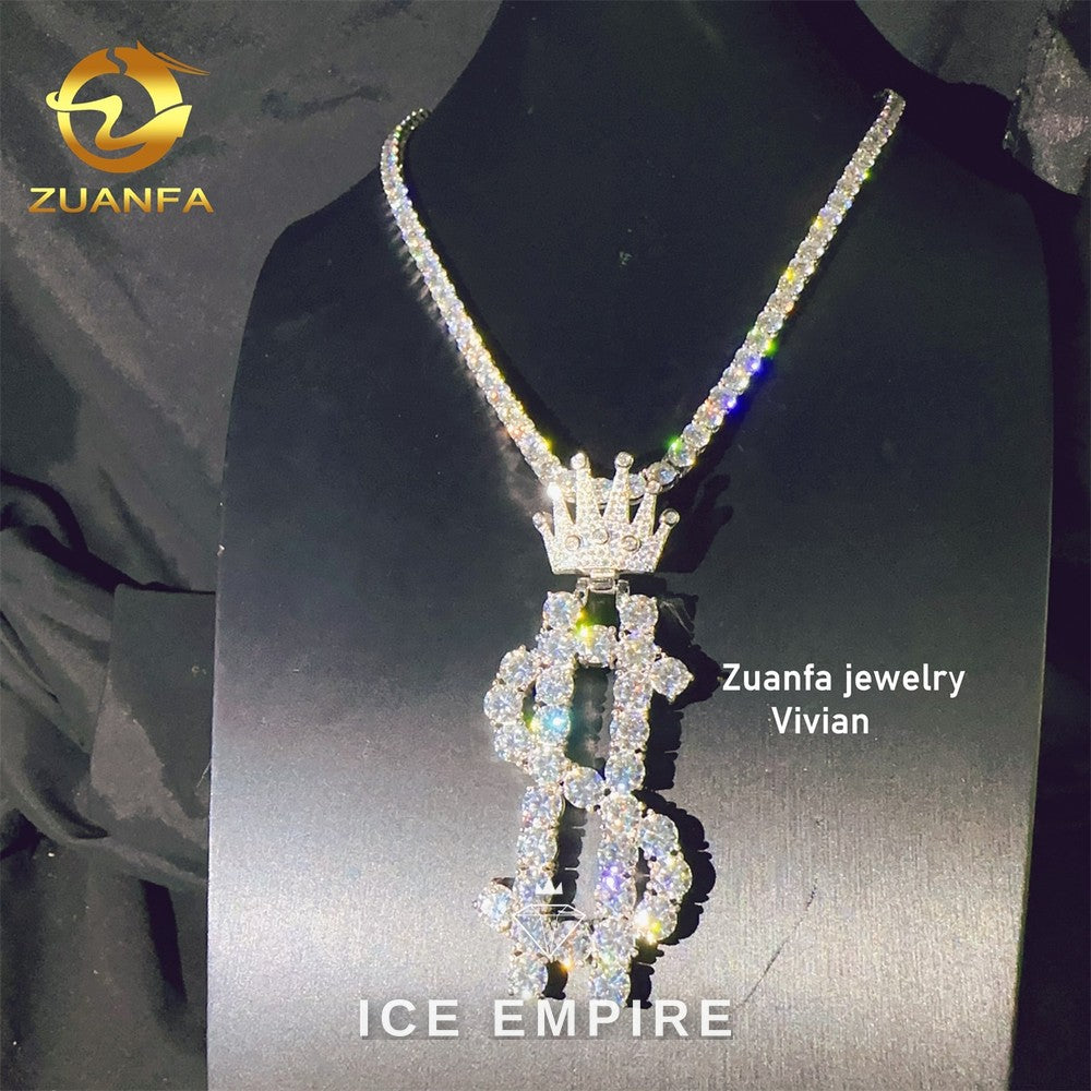 Iced Out Rose Gold Plated Moissanite Pendant