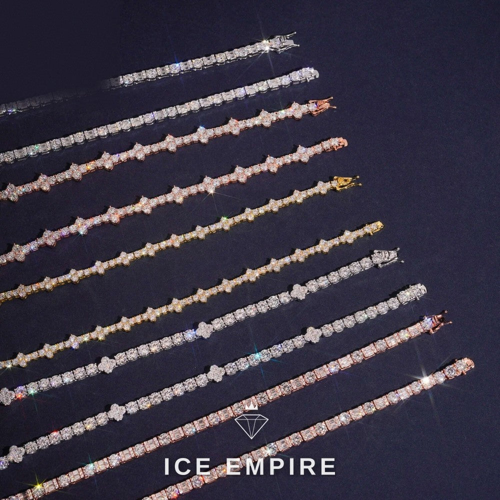 Iced Out Cross Rose Gold Plated Moissanite Cuban Chain