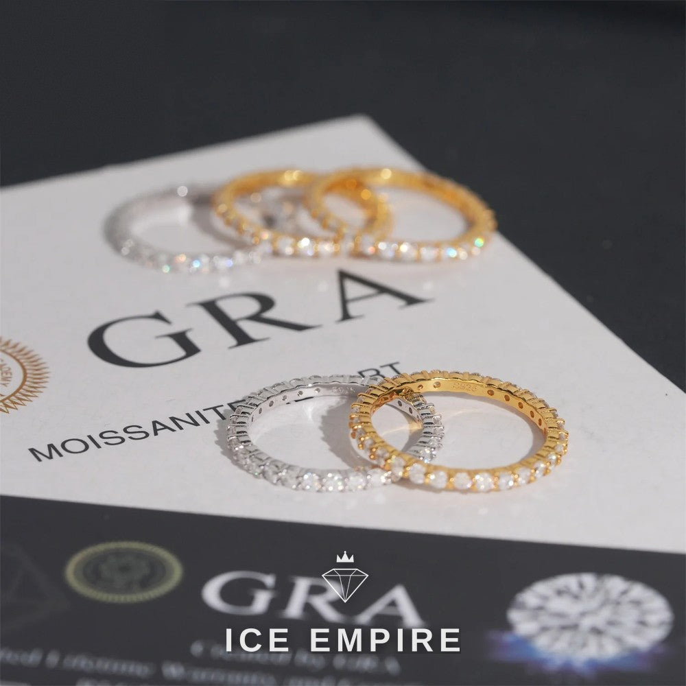 Iced Out 925 Silver Moissanite Ring