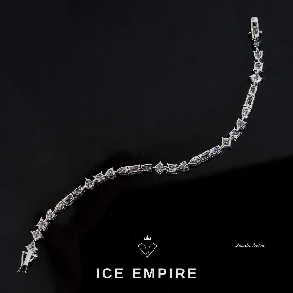 Iced Out 925 Silver Moissanite Tennis Chain