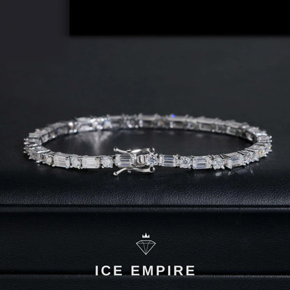 Iced Out 925 Silver Moissanite Tennis Bracelet