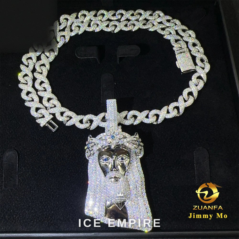 Iced Out 925 Silver Moissanite Pendant