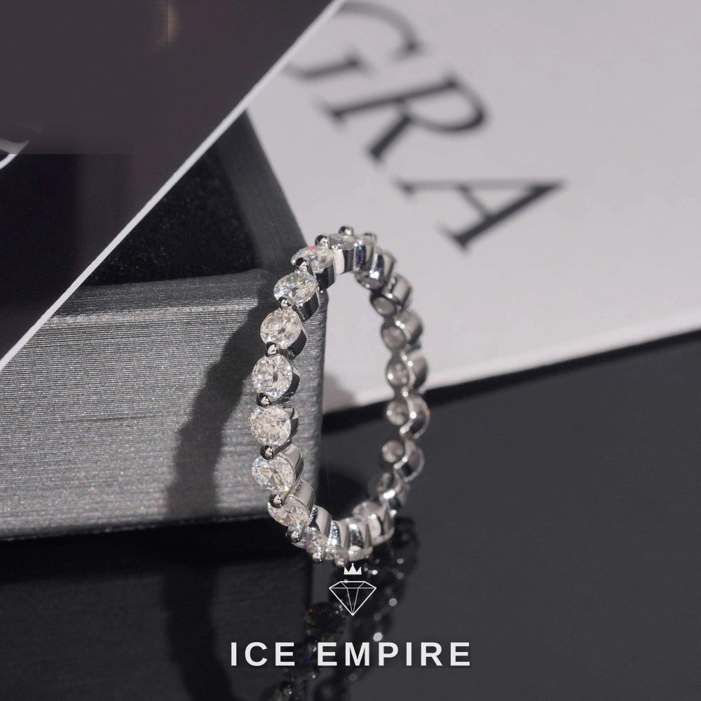 Iced Out 925 Silver Moissanite Ring