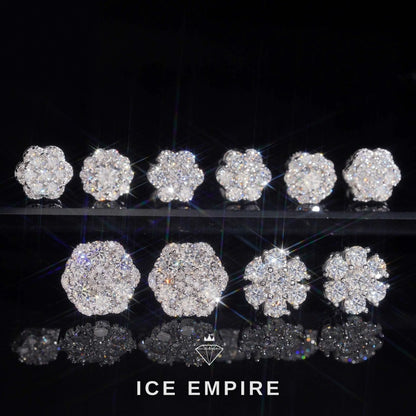 Iced Out Cluster Rose Gold Plated Moissanite Earrings