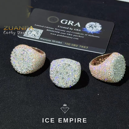 Iced Out 925 Silver Moissanite Ring