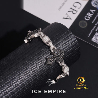 Iced Out Cross 925 Silver Moissanite Cuban Chain