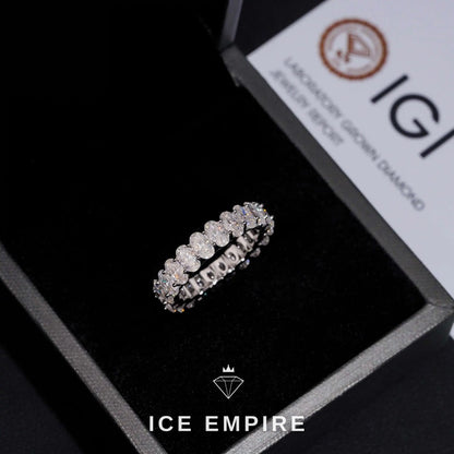 Iced Out 10K Gold Lab Grown Diamond Wedding Band