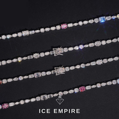Iced Out Baguette Rose Gold Plated Moissanite Cuban Chain
