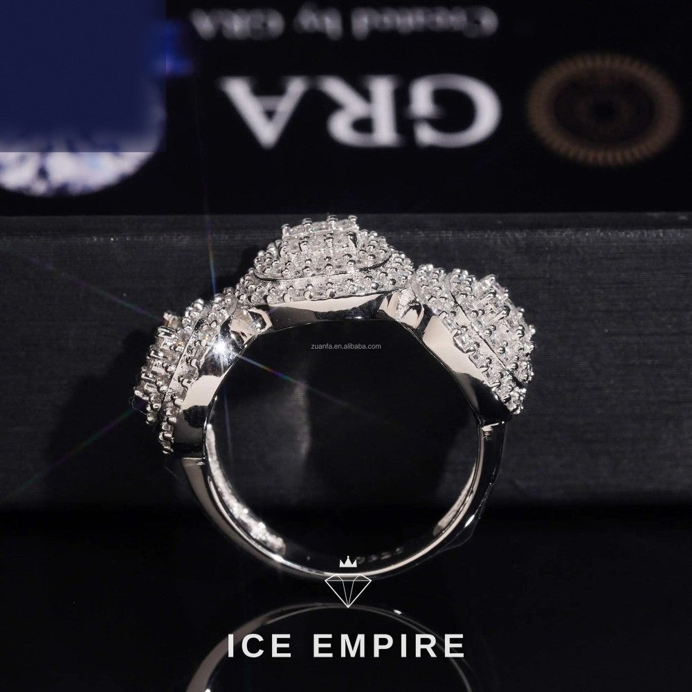 Iced Out Baguette 925 Silver Moissanite Ring
