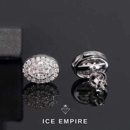 Iced Out Gold Plated Moissanite Stud Earrings