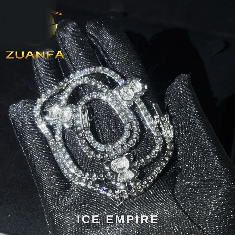 Iced Out Rose Gold Plated Moissanite Cuban Chain