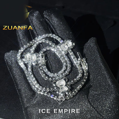 Iced Out Rose Gold Plated Moissanite Cuban Chain