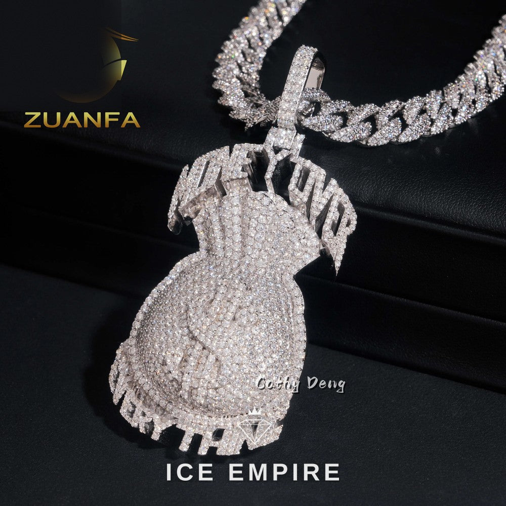 Iced Out Baguette Rose Gold Plated Pendant