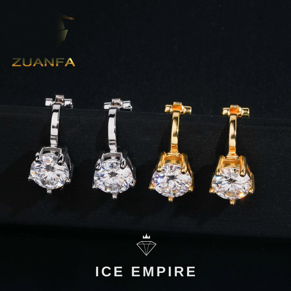 Iced Out Rose Gold Plated Moissanite Earrings
