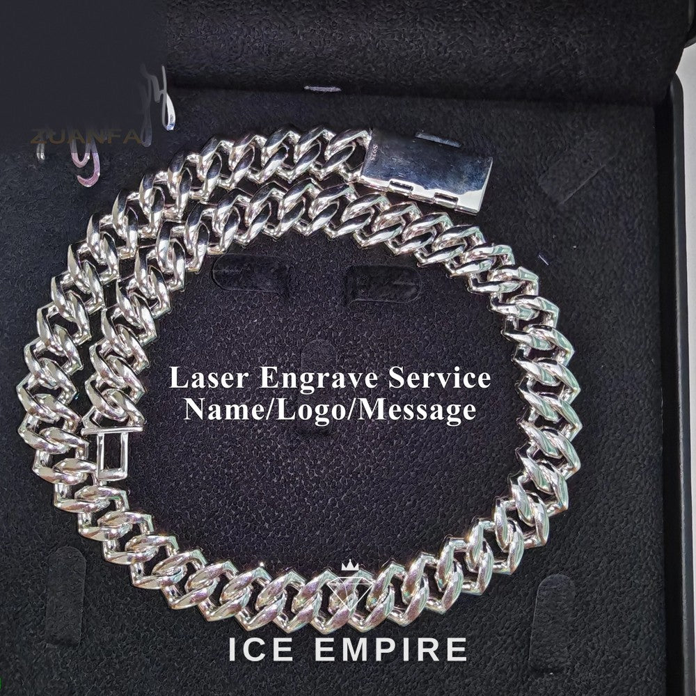 Iced Out Baguette Rose Gold Plated Moissanite Cuban Chain