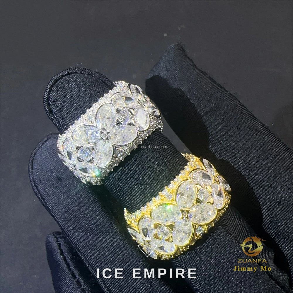 Iced Out 925 Silver Moissanite Ring