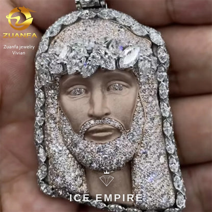 Iced Out Cross 925 Silver Moissanite Pendant