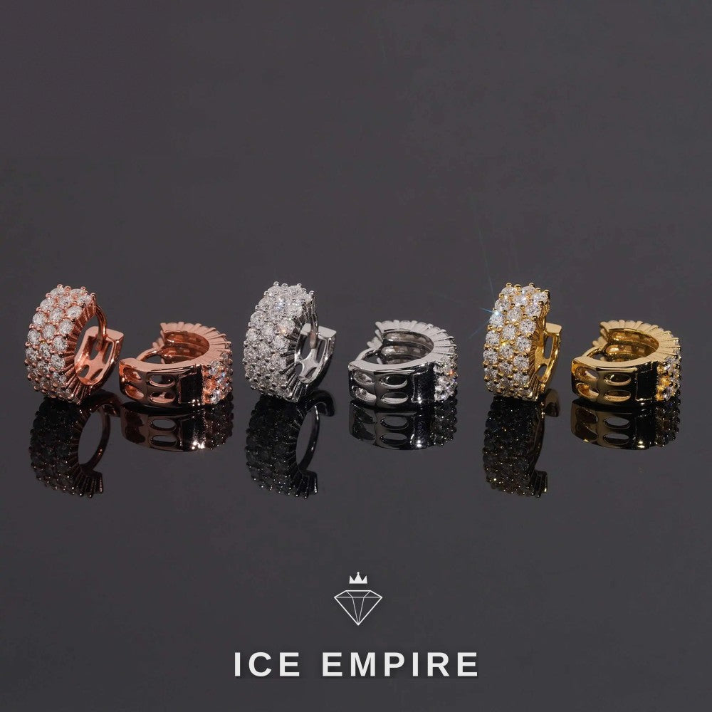 Iced Out 925 Silver Moissanite Stud Earrings