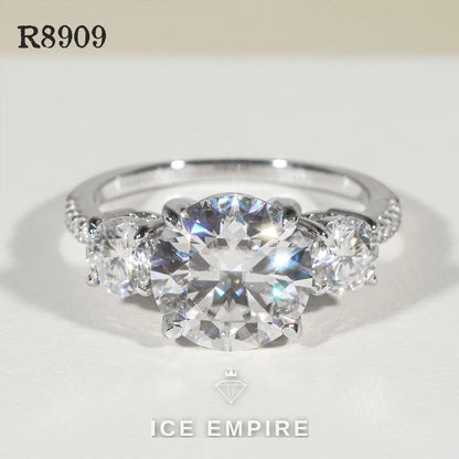 Iced Out 925 Silver Moissanite Engagement Ring