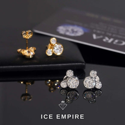 Iced Out Rose Gold Plated Moissanite Earrings