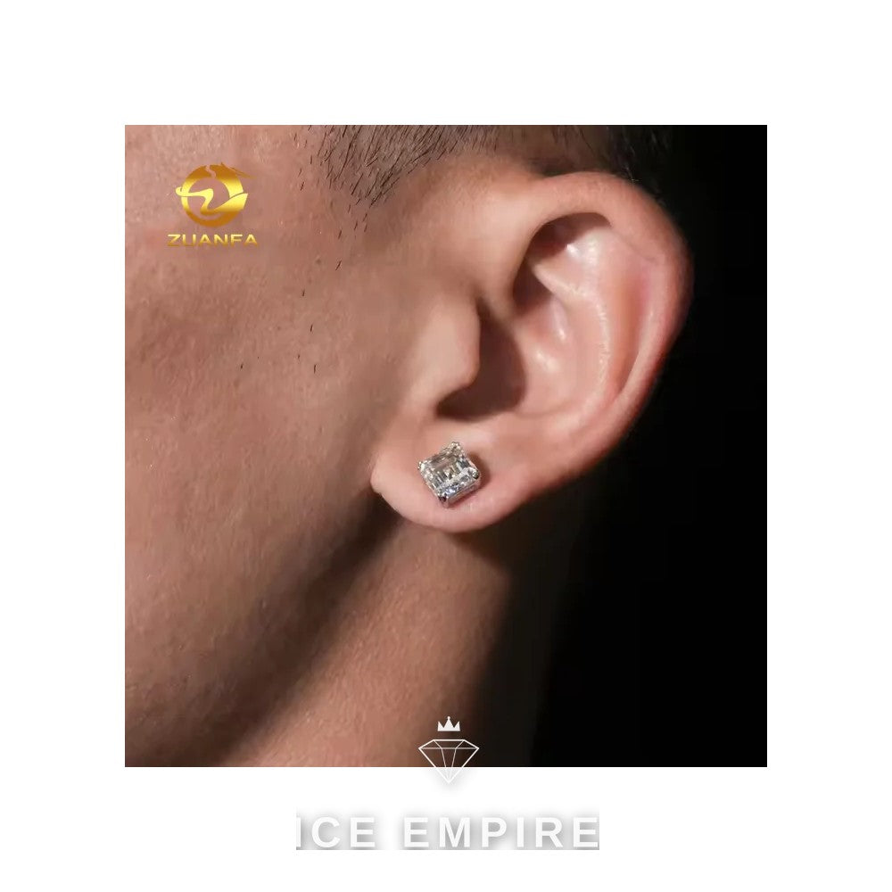 Iced Out Rose Gold Plated Moissanite Earrings