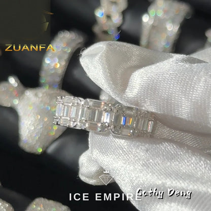 Iced Out 925 Silver Moissanite Ring