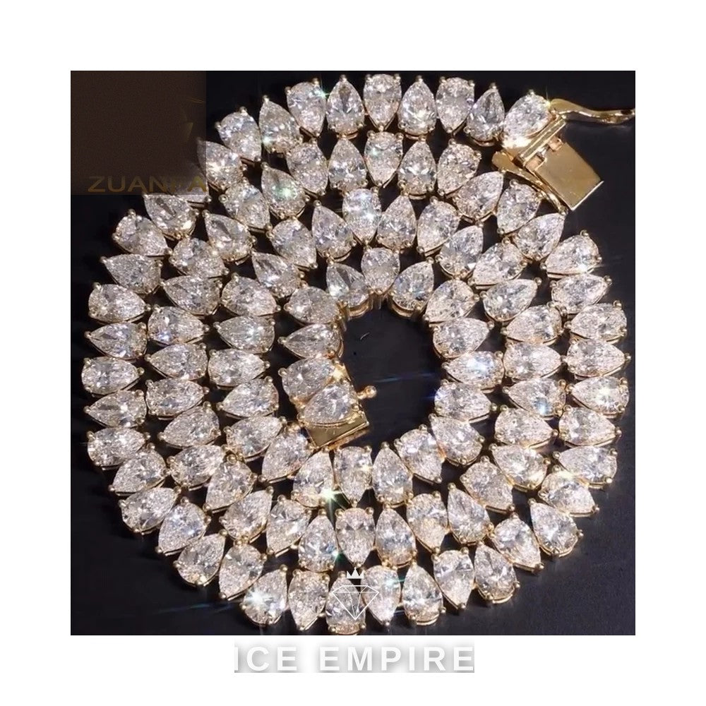 Iced Out Gold Plated Moissanite Cuban Chain