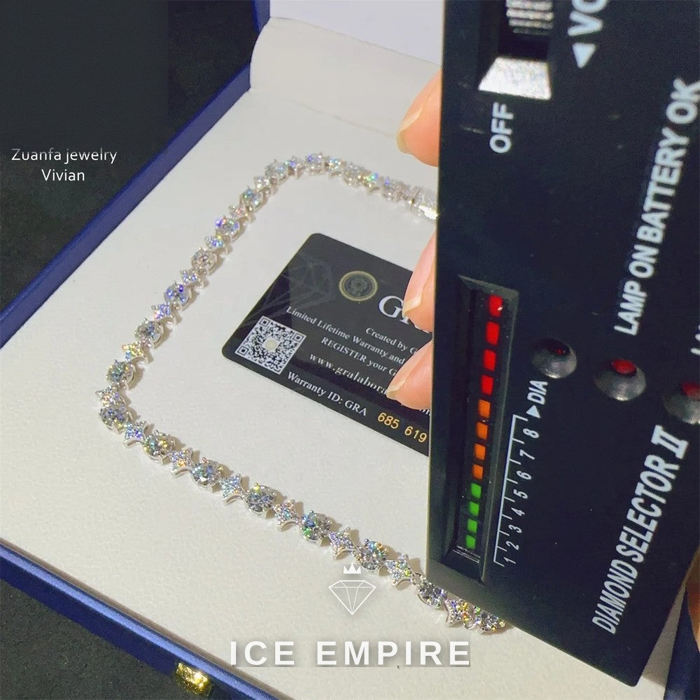 Iced Out Rose Gold Plated Moissanite Cuban Chain