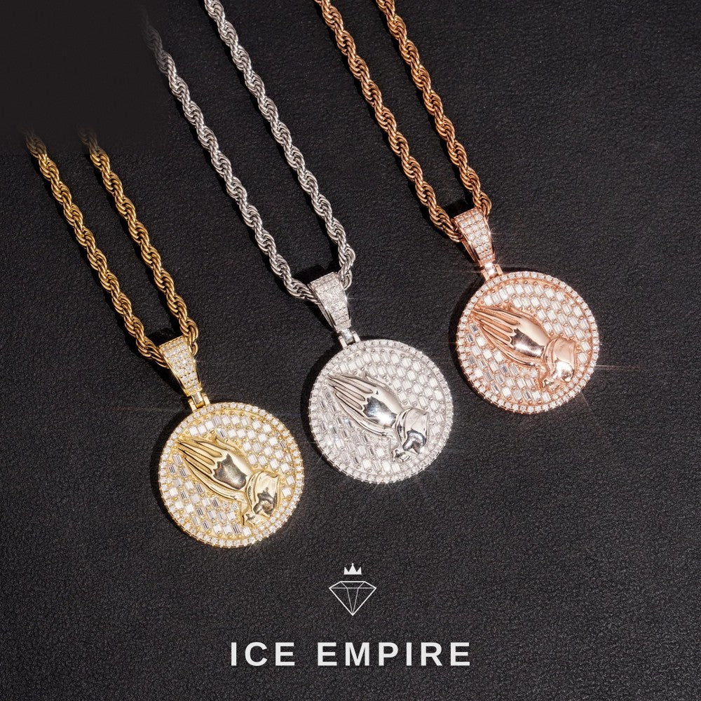 Iced Out Baguette Gold Plated Moissanite Pendant