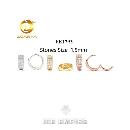 Iced Out 925 Silver Moissanite Stud Earrings