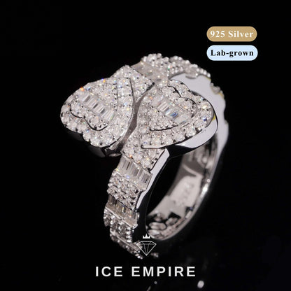 Iced Out Heart 925 Silver Lab Grown Diamond Pendant