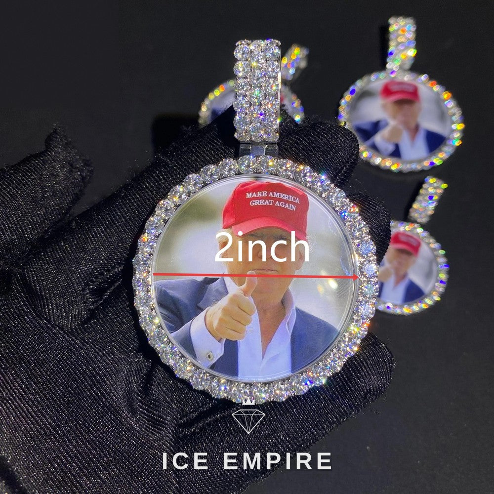 Iced Out Rose Gold Plated Moissanite Pendant