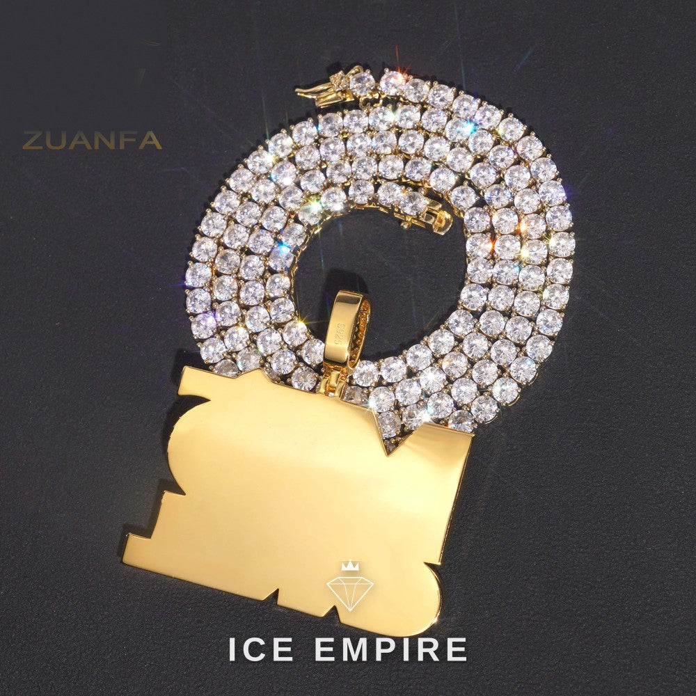 Iced Out Baguette Rose Gold Plated Pendant
