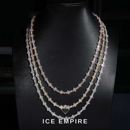 Iced Out Cross Rose Gold Plated Moissanite Cuban Chain