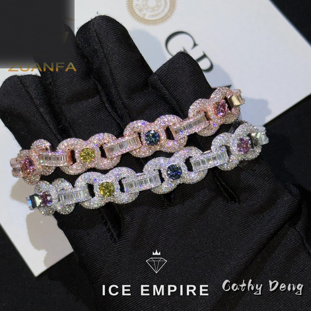 Iced Out 925 Silver Moissanite Cuban Chain