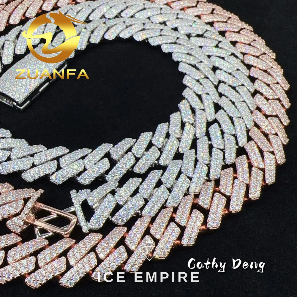 Iced Out Gold Plated Moissanite Cuban Chain