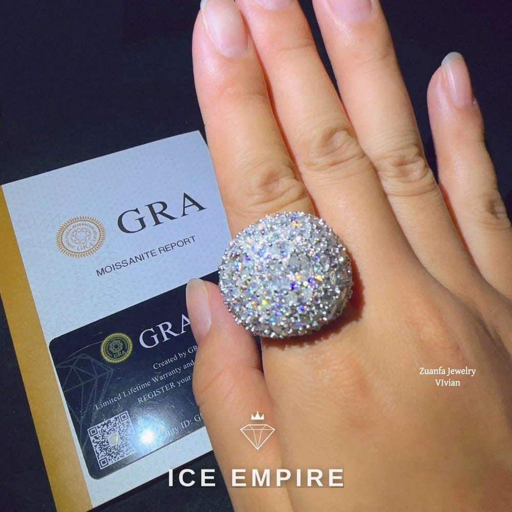 Iced Out Rose Gold Plated Moissanite Ring