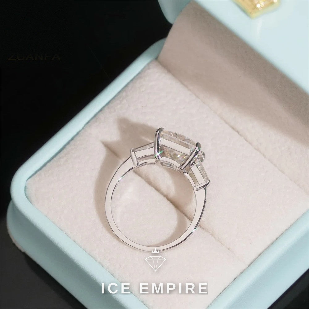 Iced Out 925 Silver Moissanite Wedding Band