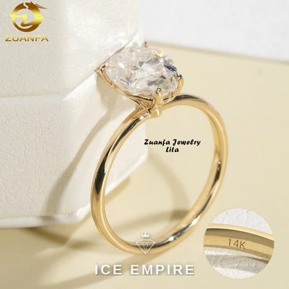 Iced Out 14K Gold Moissanite Wedding Band