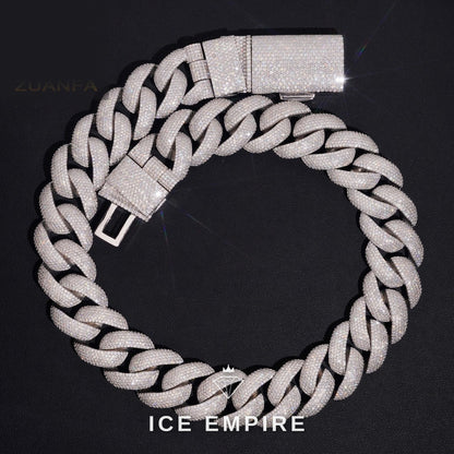 Iced Out Rose Gold Plated Moissanite Cuban Chain
