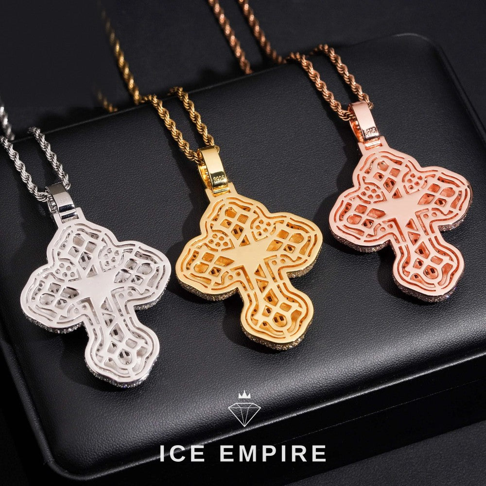Iced Out Cross 925 Silver Moissanite Pendant