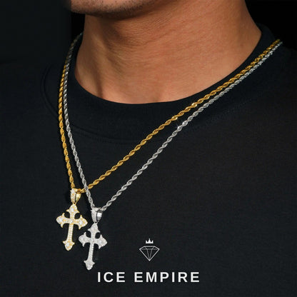 Iced Out Cross 925 Silver Moissanite Pendant