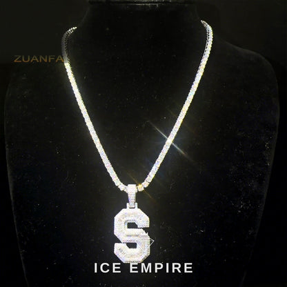 Iced Out Baguette Gold Plated Moissanite Pendant