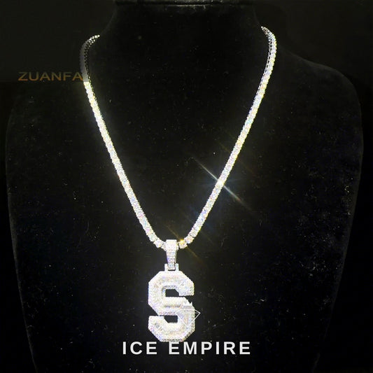 Iced Out Baguette Gold Plated Moissanite Pendant